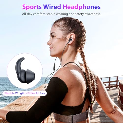 APETOO 3.5mm Wired Earbuds Sport in-Ear Headphones Mute Mic Stereo Bass - color: Black-Blue