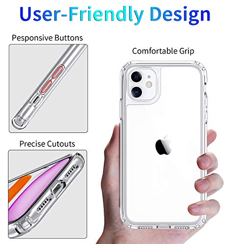 DEERLAMN Clear Case for iPhone 11 6.1-Inch, Military Grade Drop Protection Anti-Scratch Transparent Ultra Slim Non-Yellowing Shockproof Protective Phone Cover - size: iPhone 11 6.1-Inch