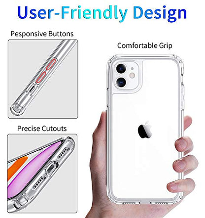 DEERLAMN Clear Case for iPhone 11 6.1-Inch, Military Grade Drop Protection Anti-Scratch Transparent Ultra Slim Non-Yellowing Shockproof Protective Phone Cover - size: iPhone 11 6.1-Inch