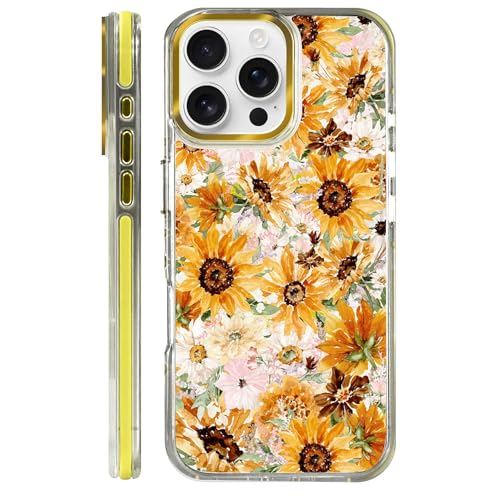 VisEnt Clear Case for iPhone 16 ProMax, Magnetic Phone Case, Transparent Slim Cover, Military Grade Protection, Shockproof, Anti-Yellowing, Scratch Resistant, Vintage Sunflower Floral - color: Vintage Sunflower Floral, size: Iphone 16 Pro Max