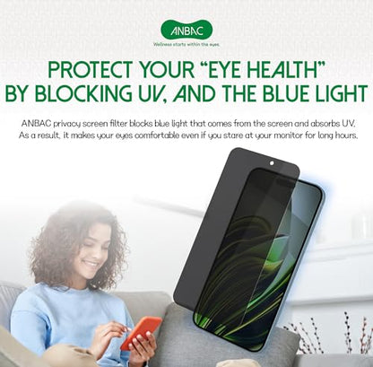 Privacy Screen Protector for iPhone 16Plus/15Plus - Blue Light Blocking Privacy Tempered Glass 6.7" with Alignment Tool Kit [1 Pack] - / Anti-Fingerprint/Scratch Resistant/Case Friendly - size: iPhone 15Plus /16Plus