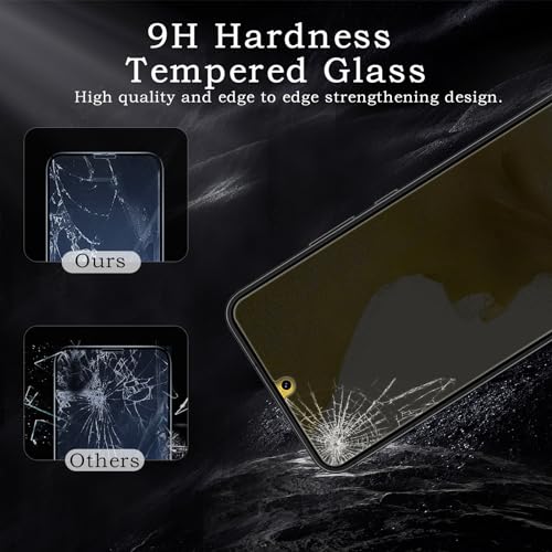 Privacy Screen Protector for Samsung Galaxy S22/S23 5G, Shatterproof Tempered Glass Accessories, Anti Spy Tempered Glass Film, Case Friendly Ultra Resistant 9H Hardness Anti-Glare HD Black -2 Pack