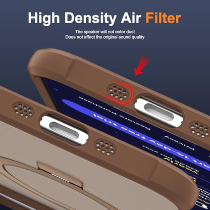SKYLMW Compatible with iPhone Air Case with Stand,Desert Brown | iPhone Air Phone Case 6.5",Magnetic Ring Stand,Compatible with MagSafe,Military-Grade Protection,Great Grip Feeling - color: Desert Brown, size: Iphone Air