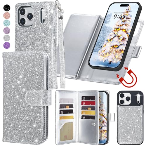 Varikke for iPhone 17 Pro - Case Wallet Magnetic Detachable, Silver - color: (Standard) Silver, size: iPhone 17 Pro 6.3"