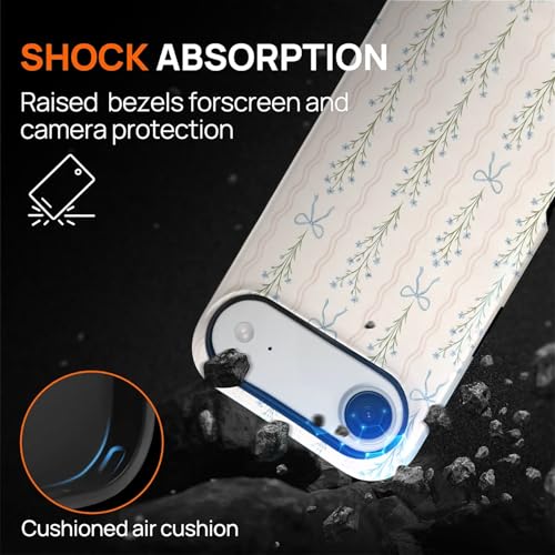 Magnetic for iPhone 17 Air Case,[Compatible with Magsafe] Dual Layer Protective Heavy Duty Shockproof Rugged Drop Protection Bumper Hybrid Case - Blue Bow Stripes - color: Blue Bow Stripes, size: iPhone 17 Air
