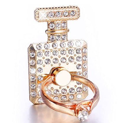 Perfume Ring Holder for Cell Phone Case, Perfume Bottle Ring Holder Grip for iPhone Case, Gold Sparkly Bling Glitter Phone Finger Rings, Cute Rings Kickstand Stand for Back of Smartphone - color: Phone Ring Holder 2