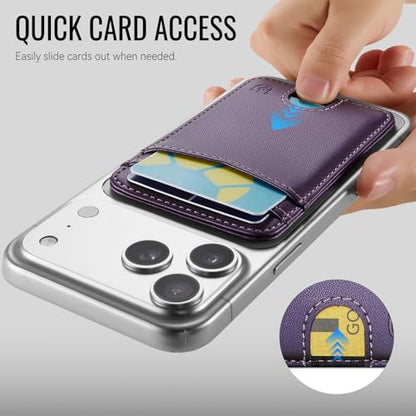 for Magsafe Wallet Magnetic Card Holder RFID Blocking, Purple - color: Purple
