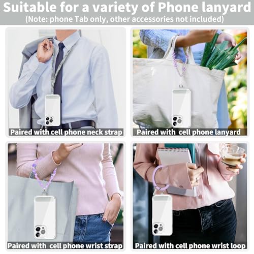 TACOMEGE Phone Tether Tab for iPhone, Cell Phone Lanyard Patch, Phone Strap Replacement Part for All Full Phone Cases - color: Light Grey