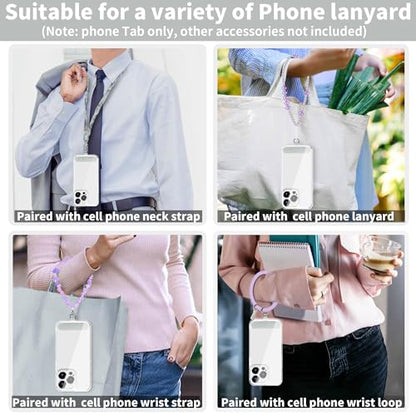 TACOMEGE Phone Tether Tab for iPhone, Cell Phone Lanyard Patch, Phone Strap Replacement Part for All Full Phone Cases - color: Light Grey