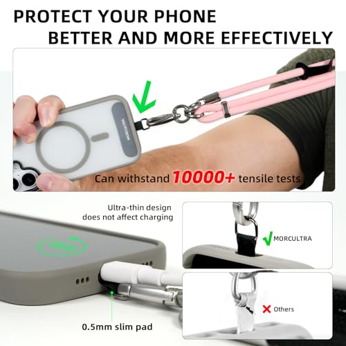 Phone Lanyard, 3 Ways to Wear: Crossbody, Neck and Wrist Strap - color: Pink