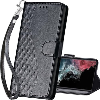 for Samsung Galaxy S23 Ultra Wallet case, Black | 3 Card Holders, Kickstand, Shockproof TPU Shell, PU Leather, Magnetic Closure, Protective Flip Folio Cover, Women - color: 3