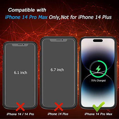 Battery Case for iPhone 14 Pro Max, [12000mAh] Enhanced Portable Protective Qi Wireless Charger Case Battery Pack with CarPlay Wireless Charging Case Compatible for iPhone 14 Pro Max (6.7 inch)-Black - size: iPhone 14 Pro Max