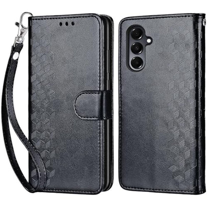 for Samsung Galaxy A16 5G Wallet case, Black-Cube | 3 Card Holders, Kickstand, Shockproof TPU Shell, PU Leather, Magnetic Closure, Protective Flip Folio Cover, Women - color: 4