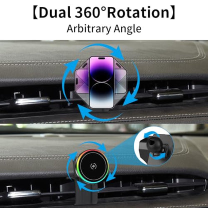 Car Magnetic Phone Mount for Cadillac XT5 2017-2026 and Cadillac XT6 2020-2025 Auto Interior Accessories Best Cellphone Holder Fast 15W Wireless Charger Cell Phones Magnet Charging Screen Stand