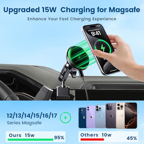Wireless Charging Magnetic Mount for Chevy Silverado GMC Sierra 2022-2026 - style: Magnetic Charging