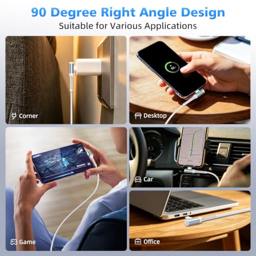 iMangoo USB C Cable 240W Fast Charging 10ft Long Braided-Durable Cord White