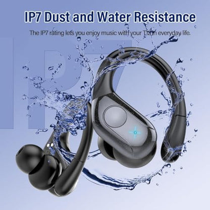 Qecnato 75H Sports Wireless Earbuds Bluetooth 5.4 Headphones Stereo, Black
