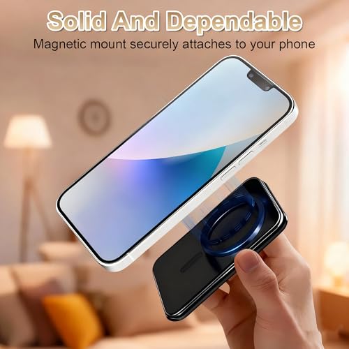 Magnetic Phone Stand, PU Leather Desk Stand with Multi Angle Adjustment - color: B-Black