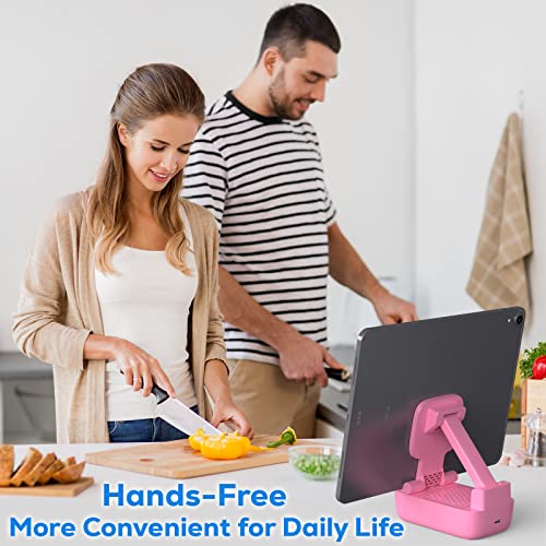 comiso Phone Stand with Bluetooth Speaker, HD Stereo, Adjustable - color: Pink