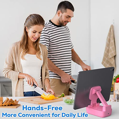 comiso Phone Stand with Bluetooth Speaker, HD Stereo, Adjustable - color: Pink