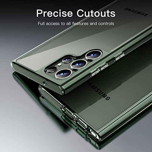 JETech Case for Samsung Galaxy S23 Ultra, Anti-Yellowing, Green | Shockproof Protection, Scratch Resistant Hard PC Back, Durable Transparent TPU Bumper - color: Green