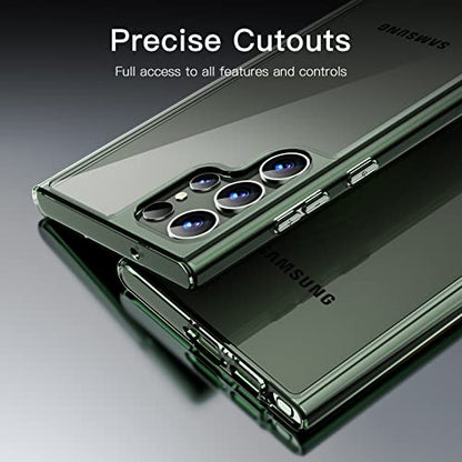 JETech Case for Samsung Galaxy S23 Ultra, Anti-Yellowing, Green | Shockproof Protection, Scratch Resistant Hard PC Back, Durable Transparent TPU Bumper - color: Green
