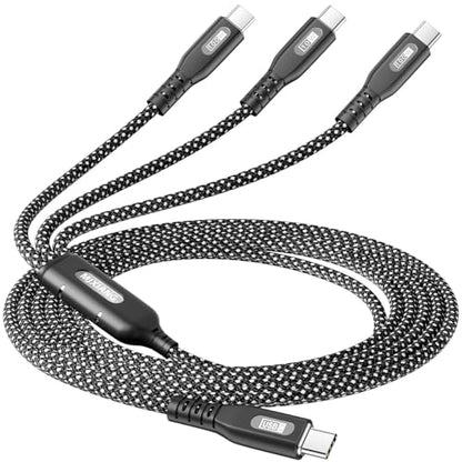 100W USB C Multi Charger Cable 3 in 1, 4ft PD3.0 Fast Charging Cord- 1 Pack