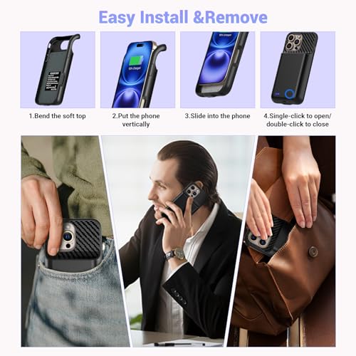Battery Case for iPhone 16 Pro Max (6.9inch), 13800mAh High Capacity Charging Charger Case 2026 Upgraded Extended Battery Back with Tempered Glass Screen Protector for iPhone 16 Pro Max, Black - size: for iPhone 16 Pro Max (6.9inch)
