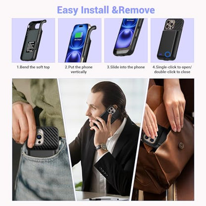 Battery Case for iPhone 16 Pro Max (6.9inch), 13800mAh High Capacity Charging Charger Case 2026 Upgraded Extended Battery Back with Tempered Glass Screen Protector for iPhone 16 Pro Max, Black - size: for iPhone 16 Pro Max (6.9inch)