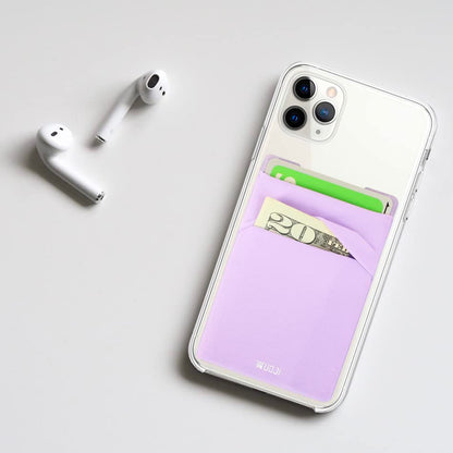 RFID Blocking Phone Card Wallet - Double Secure Pocket - Ultra-Slim Self Adhesive Credit Card Holder Card Sleeves Phone Wallet Sticker All Smartphones (Light Purple)-2PC - color: Purple