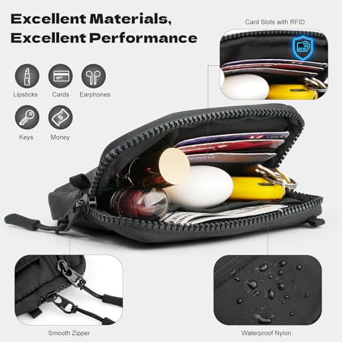 TiMOVO Clip and Go Phone Strap with Wallet, Black & Brown Contrast V - color: Black & Brown Contrast V, style: Classic