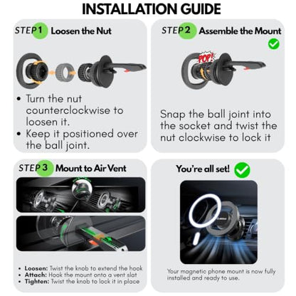 Magnetic Car Phone Mount Air Vent Phone Holder
