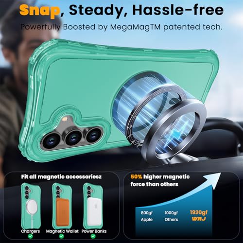 WRJ Magnetic Matte for Samsung Galaxy S26 FE Case,Samsung S25 FE Case [Fit for MagSafe][Military Grade Drop Protection] Translucent Shockproof Protective Phone Case-Mint Green - color: Mint Green, style: Matte