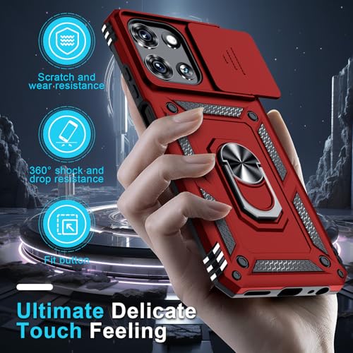 for Moto G Power 5G 2026/2025 Case Built in Slide Camera Cover Red - color: Red, size: Moto G Power 5G(2025)