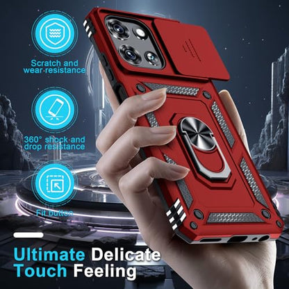 for Moto G Power 5G 2026/2025 Case Built in Slide Camera Cover Red - color: Red, size: Moto G Power 5G(2025)