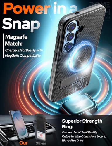 Designed for Samsung Galaxy S26 Plus Case with Belt Clip Holster | Rugged Cover with Strong Magnet & Kickstand Heavy Duty Combo - Black - color: Black
