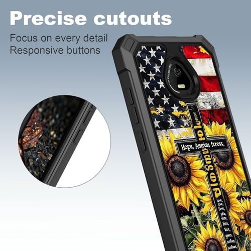 for Schok Volt Sv67q Sv67332 Case with Screen Protector, Military Grade Drop Protection, Dual Layer Hybrid Shockproof Protection TPU Phone Case for Schok Volt Sv67q, Cross American - color: Cross American