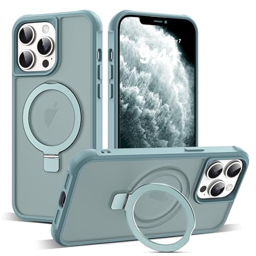 SKYLMW Compatible with iPhone 11 Pro Max Case with Stand,Blue | iPhone 11 Pro Max Phone Case 6.5",Magnetic Ring Stand,Compatible with MagSafe,Military-Grade Protection,Great Grip Feeling - color: Blue, size: Iphone 11 Pro Max