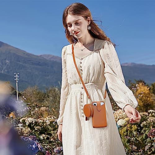 Peacocktion Small Crossbody Cell Phone Purse for Women, Lightweight Mini Small Crossbody Bags for Women with Card Slots - color: 14-brown