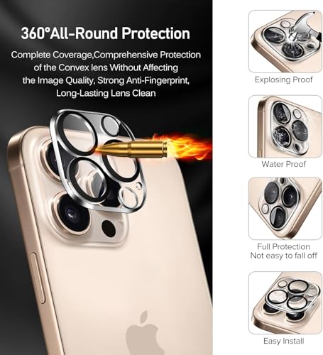 ivoler 3+3 Pack Tempered Glass for iPhone 16 Pro Max 6.9" Screen Protector with Camera Lens Protector with [Alignment Frame], Anti-Scratch Case Friendly Transparent HD Clear Film - size: iPhone 16 Pro Max 6.9''