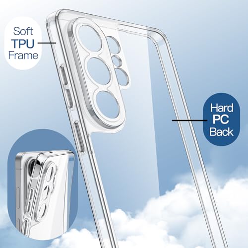 JETech Case for Samsung Galaxy S26 Ultra, Camera Lens Full Protection, Non-Yellowing Shockproof Bumper Phone Cover, Anti-Scratch Hard PC Back (Clear) - color: Clear, size: Galaxy S26 Ultra