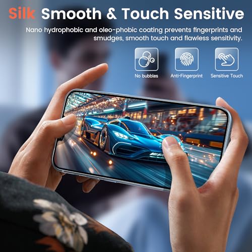 Fotbor Privacy Screen Protector for iPhone 13 Pro with Camera Lens Protector [2+2 Pack], with Easy Installation Kit, Anti Spy Private Full Coverage Tempered Glass Film 6.1Inch, Bubble Free - size: iPhone 13 Pro-6.1 inch