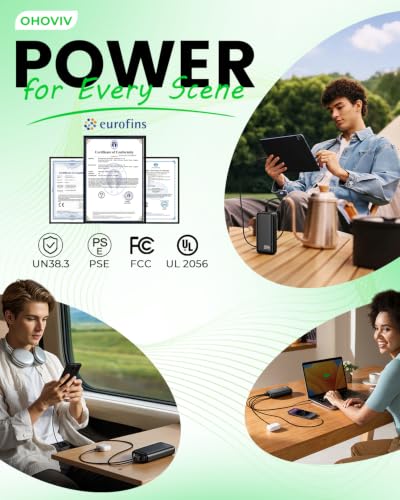 OHOVIV Portable Charger Power Bank 50000mAh,PD 22.5W Battery Pack - color: Space Black