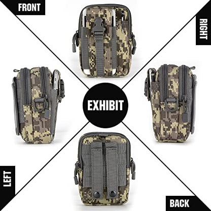 Tactical Molle Phone Pouch Compact Utility Belt Waist Bag with Shoulder Strap for iPhone 14 Plus/14 Pro Max/14 Pro/14/13 Pro Max/13/12 Pro - color: Camouflage Digital Grey