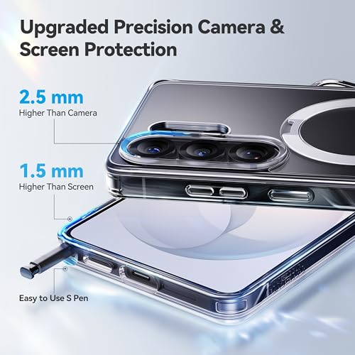CASEKOO Clear for 26U Case with 360 Spin Magnetic Stand, Fit for MagSafe | 360 Spin Magnetic Stand, Fit for MagSafe, 18FT MIL-STD Protection, Invisible Ring Holder Phone Case - color: Optically Clear