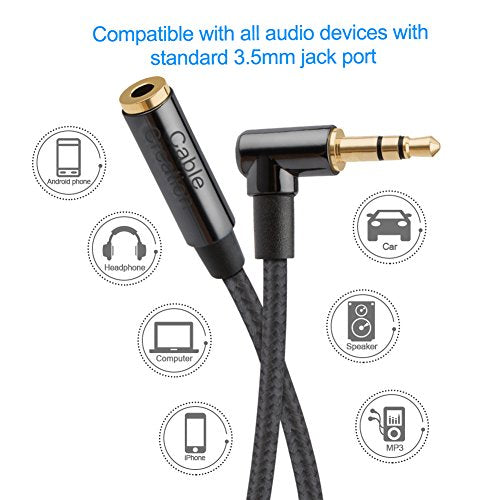 CableCreation 3.5mm Headphone Extension Cable 1.5FT/0.45m,3.5mm Audio Cable - size: 1.5 Feet