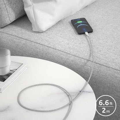 Nekmit USB C Charger, 52W 4-Port Thin Flat Fast Wall Charger with 6.6FT USB-C to Lightning Cable, Two 20W Power Delivery and 2 USB Port for iPhone 13/13 Pro/13 Pro Max, iPad Pro, AirPods Pro - color: White(with cable)