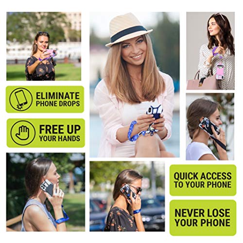 Gear Beast Cell Phone Wrist Strap Mobile Phone Holder Wristlet with Card Pocket Compatible with iPhone, Galaxy & Most Smartphones - color: Dark Black