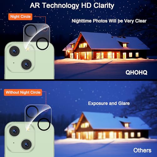 QHOHQ 3 Pack Privacy Screen Protector for iPhone 15 Plus [6.7 Inch] with 3 Pack Camera Lens Protector, Anti Spy Tempered Glass Film, 9H Hardness, HD, Bubble Free, Case Friendly - Black - size: iPhone 15 Plus 6.7 Inch