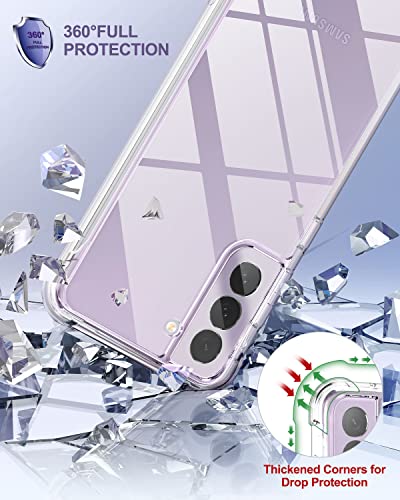 SURITCH for Samsung Galaxy S21 FE Clear Case 6.4" (Only), [Built-in Screen Protector] Full Body Protective Hard Shell+Soft TPU Phone Case for Samsung S21 FE -(Full Clear) - color: Full Clear